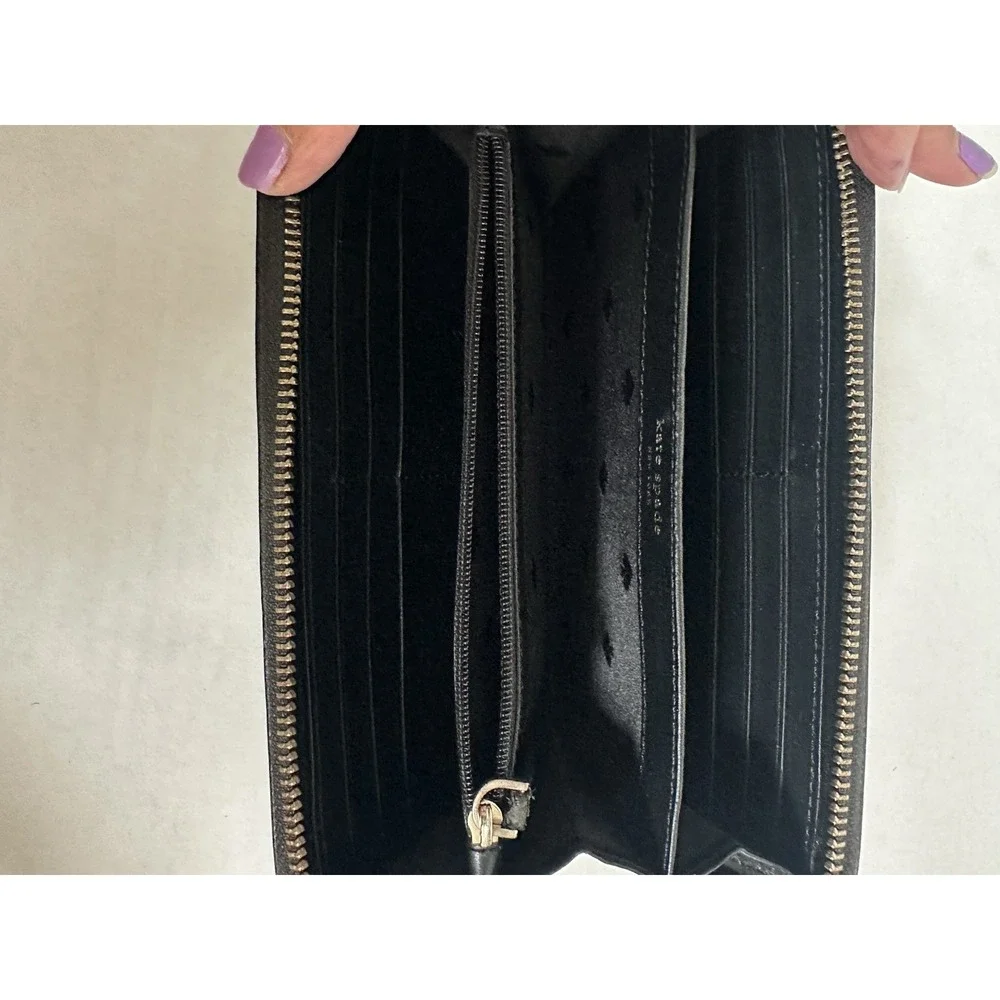 Kate Spade New York Grove Street Neda Wallet Leather Black Full Zip Closure